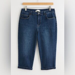 Vintage 90's‎ Jones Sport Womens Blue Stretch Denim Capri sz 16 Minimalist Y2K